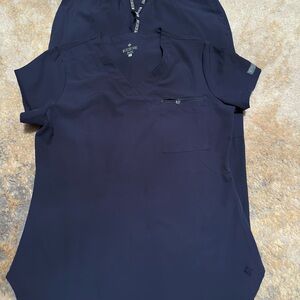 Med Couture Blue Short Sleeve Tee with matching pants